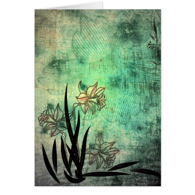 Kantblommor Art Hälsningskort (Framsidan)