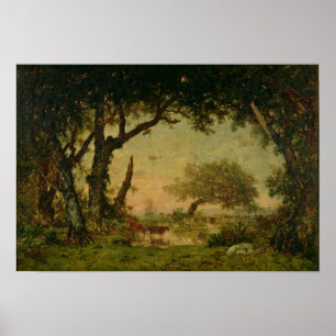 Kanten av skogen på Fontainebleau Poster
