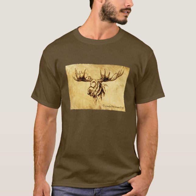 Kanter för älgteckningraksträcka tee shirt (Framsida)