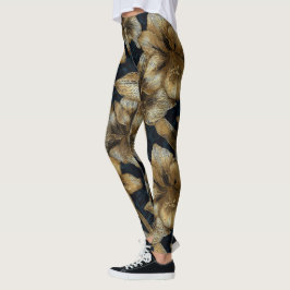 Kantig Amaryllis Blomma Yoga Fitness Leggings