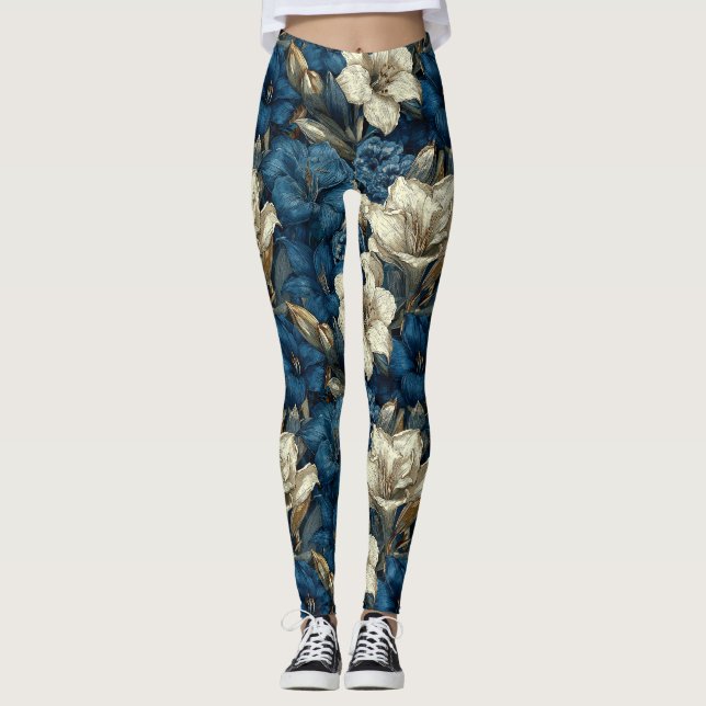 Kantig amaryllis-tema gymmode för blivande mödrar leggings (Framsida)