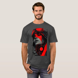 Kantig Cyberpunk-prickskytte Röd Måltavla Grafisk T Shirt