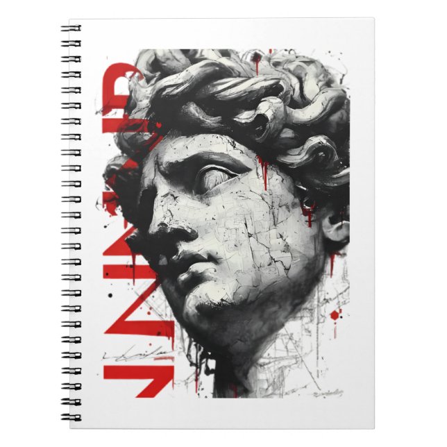Kantig David byst Modern Gatudesign Konst Anteckningsbok (Framsidan)