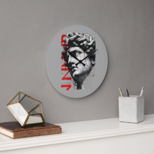 Kantig David byst Modern Gatudesign Stor Klocka