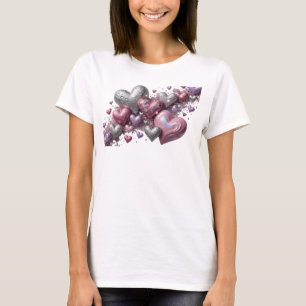 Kantig Färgrik KÄRLEKEN ÄR I LUFTEN Grafisk T-shir T Shirt
