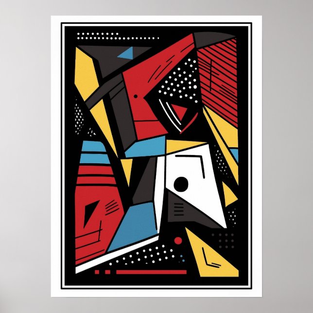 Kantig geometrisk stil abstrakt poster (Framsidan)