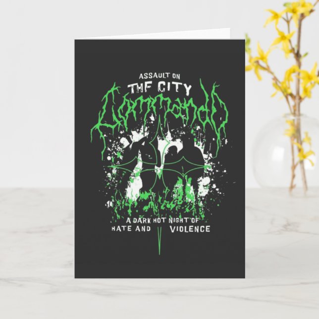 Kantig gotisk skräck metal konst gratulationskort kort (Gul blomma)