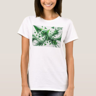 Kantig grön GRÖN GEOMETRI Konstnärligt motiv T Shirt
