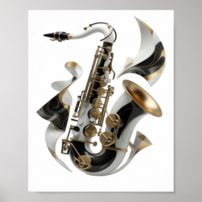 Kantig guld ABSTRAKT KONST Grafisk design Poster (Framsidan)