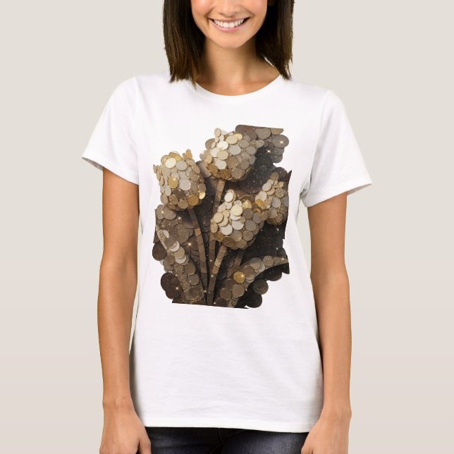 Kantig guld ABSTRAKT KONST Statement Design T Shirt (Framsida)