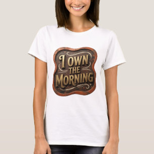 Kantig Guld JAG ÄGER MORGONEN 3D Text Konst T Shirt