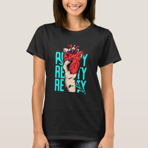 Kantig hand & hjärta-grafik – Djärv Pop Art-illust T Shirt