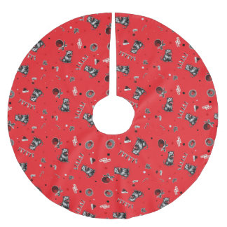 Kantig julskräp Opossum tuggar på glasprydnad Julgransmatta Borstad Polyester