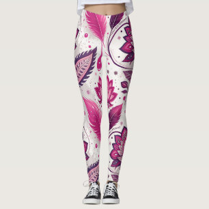 Kantig Metallisk Magenta Streetwear Leggings – Lyx