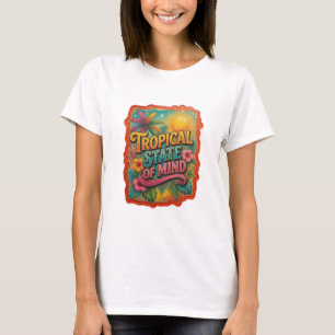 Kantig Orange TROPISK SINNESSTÄMNING Konstnärligt  T Shirt