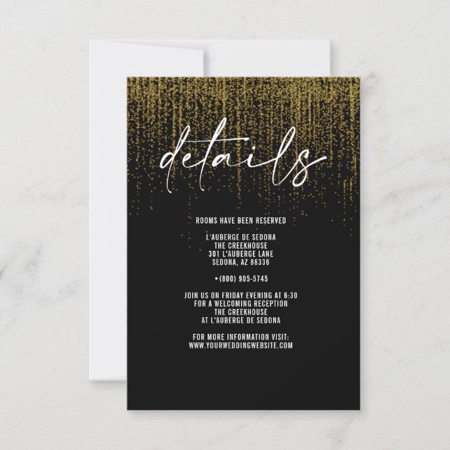 Kantig QR-guld glitterdetaljerad kort (Framsida)