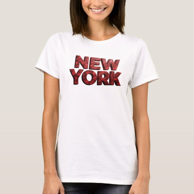 Kantig röd NEW YORK Tröja (Framsida)