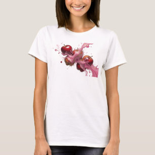 Kantig rosa abstrakt Apple-skjorta T Shirt