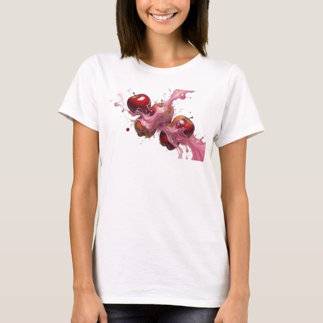 Kantig rosa abstrakt Apple-skjorta T Shirt (Framsida)