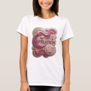 Kantig Rosa INSPIRATION Konstnärligt Motiv T Shirt