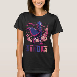 Kantig Sakura Krigare Fågel Anime Illustration T Shirt