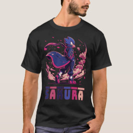 Kantig Sakura Krigare Fågel Anime Illustration T Shirt