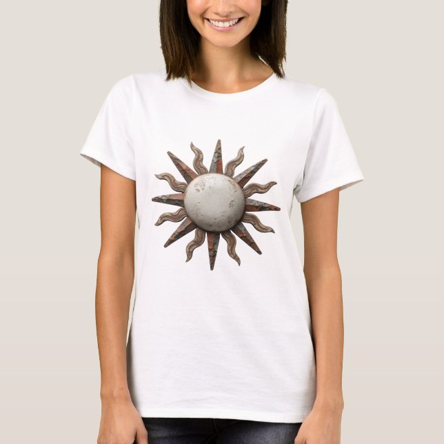 Kantig silver ABSTRAKT KONST Statement Design T Shirt (Framsida)