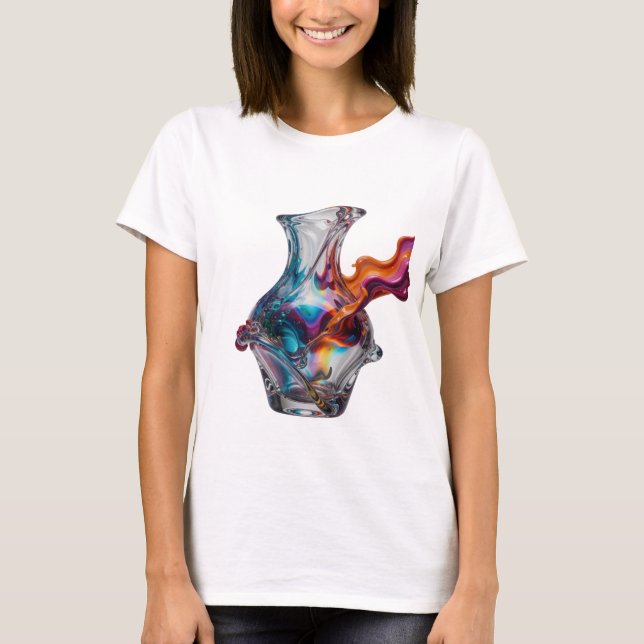 Kantig silver ABSTRAKT KONST Statement T-shirt (Framsida)