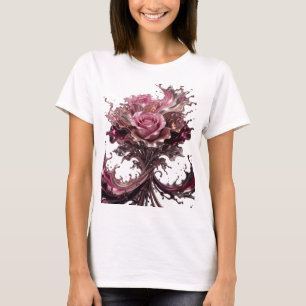 Kantig silver CHOKLADROS Bärbar konst T Shirt