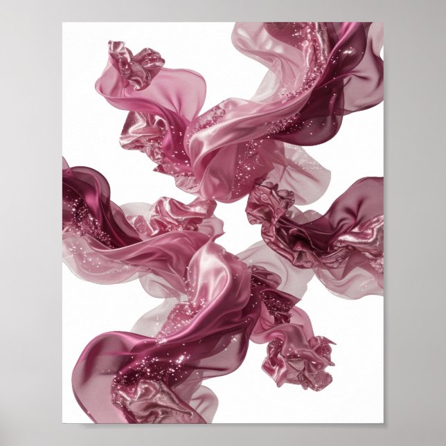 Kantig silver FABRIC FLUFFY FLOWERS tryck (Framsidan)