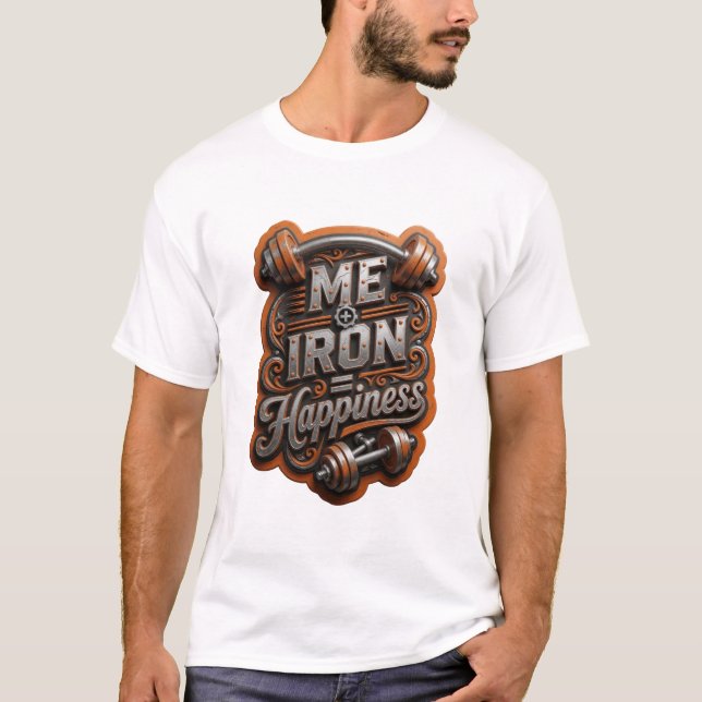 Kantig Silver JAG JÄRN LYCKA Anpassad T-shirt (Framsida)