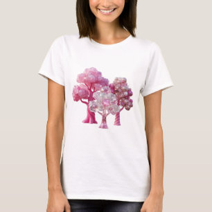 Kantig Silver ROSA DIAMANT TRÄD Citat T-shirt