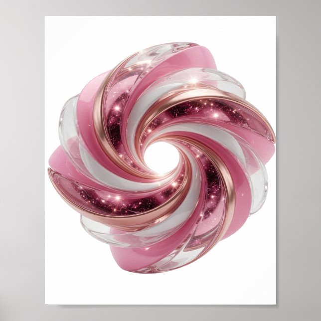 Kantig Silver SPACE GALAXY Modern Design Poster (Framsidan)