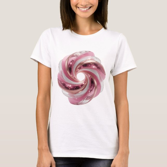 Kantig Silver SPACE GALAXY Modern Design T Shirt (Framsida)