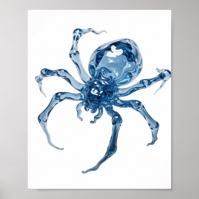 Kantig Silver VATTENSPINNAR Citat Design Poster (Framsidan)