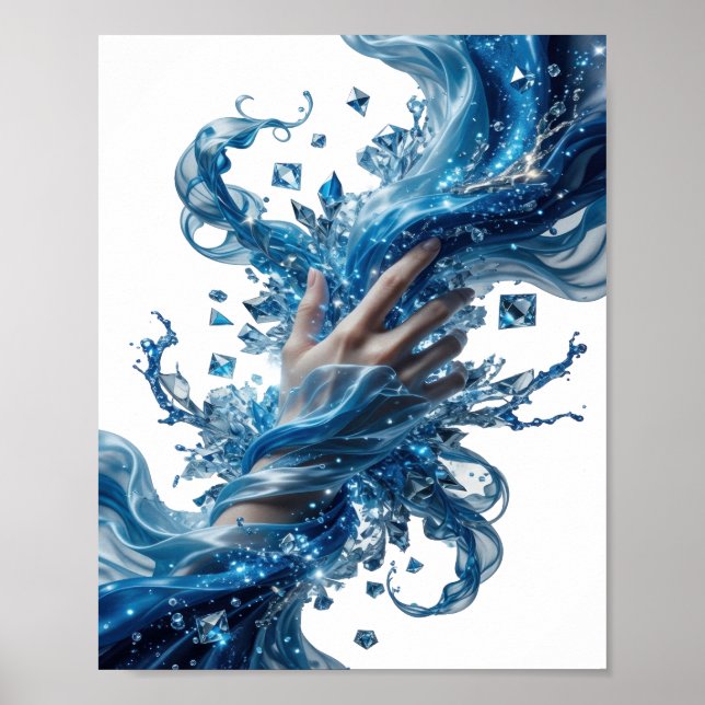 Kantig Silver VATTNETS MAGI Djärv Design Poster (Framsidan)