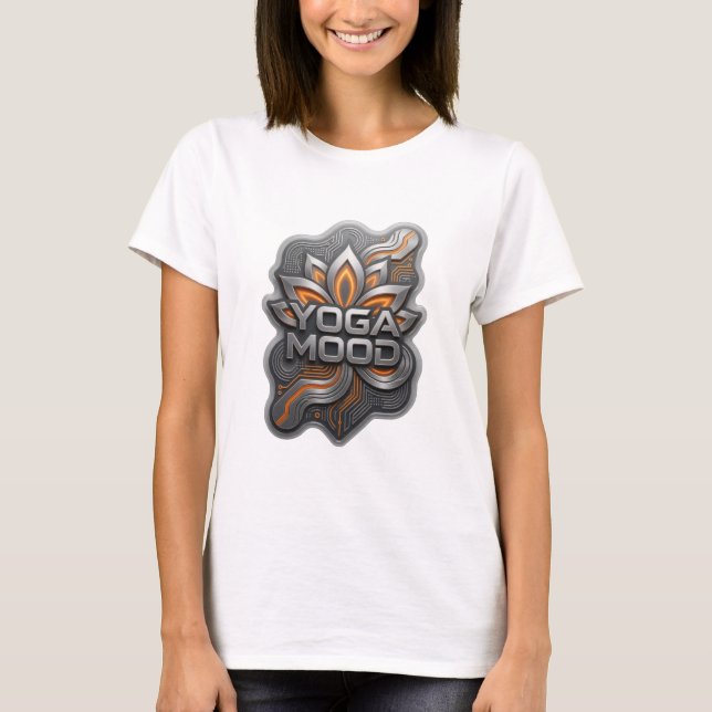 Kantig silver YOGAMOOD skjortdesign T Shirt (Framsida)