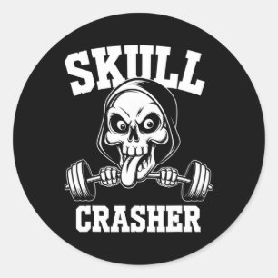 Kantig Skalle Bodybuilding Stång Tunga Tränings Gy Runt Klistermärke