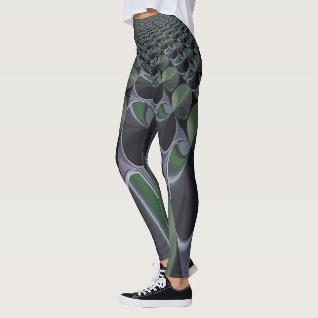 Kantig vacker fantastisk blommig mönsterdesign kon leggings (Vänster)