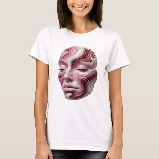 Kantigt Guld ABSTRAKT KONST Modern Design T Shirt (Framsida)