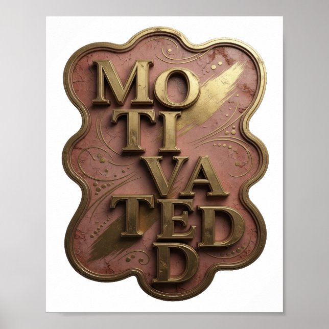 Kantigt Guld MOTIVERAD Poster (Framsidan)