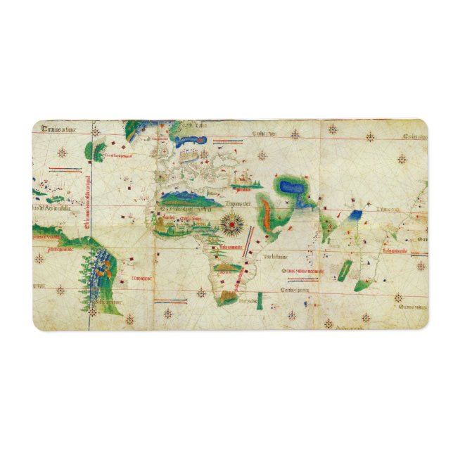 Kantino Planisphere World Map (1502) Fraktsedel (Framsidan)
