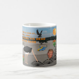 Kantklump/Grävande av huvudet i sanden. Kaffemugg