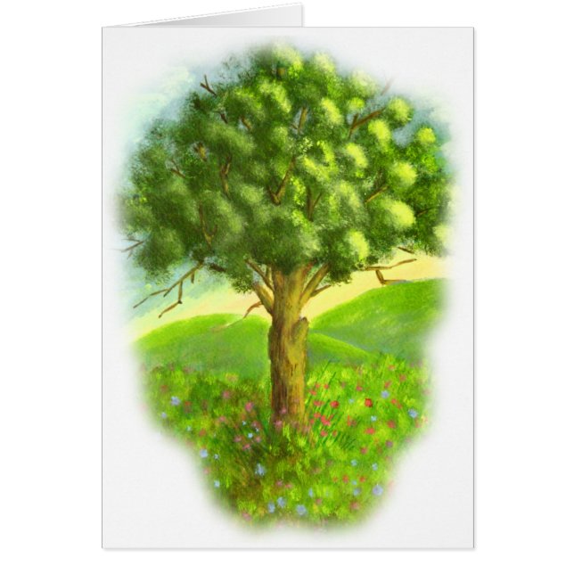 Kantnolla ängen: Naturen landskap målning: Empt Hälsningskort (Framsidan)
