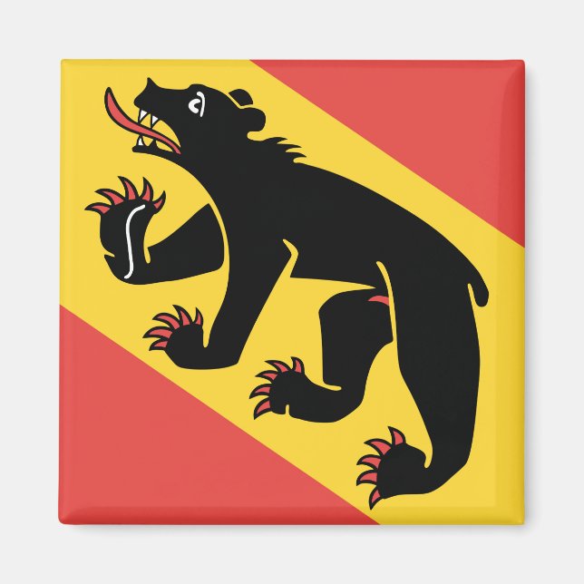 Kantonen Bern flagga Schweiz symbol Magnet (Framsidan)
