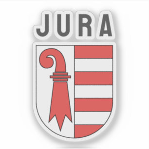 Kantonen Jura jackat av arm, SCHWEIZ Klistermärken