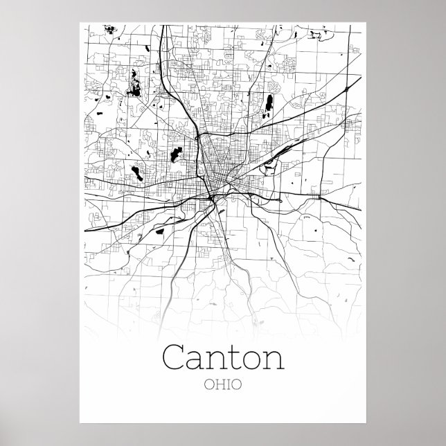 Kantonen Karta - Ohio - City Karta Poster (Framsidan)