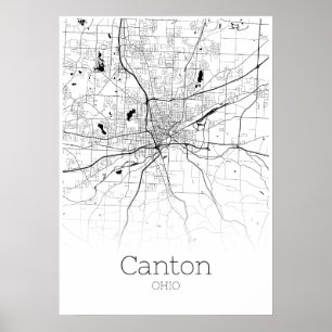 Kantonen Karta - Ohio - Karta Poster