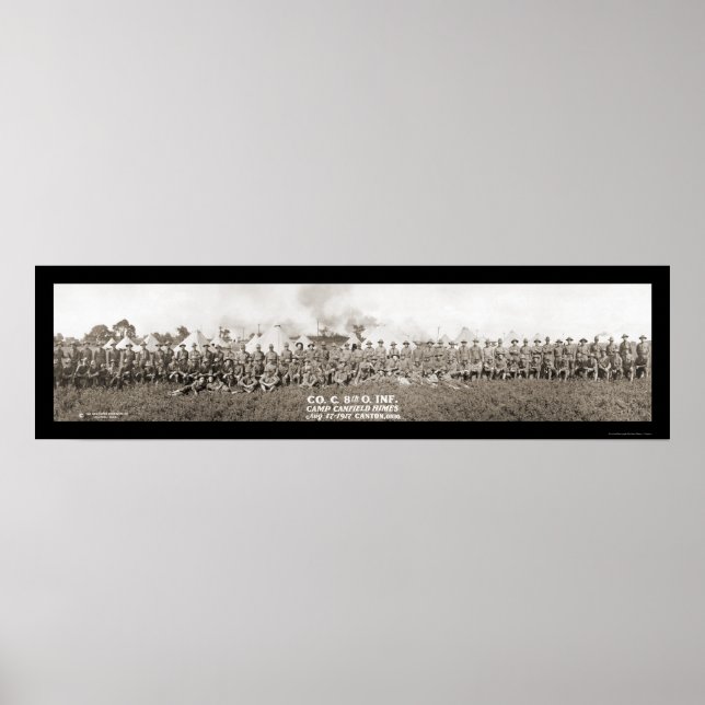 Kantonen OH Photo 1917 i infanterilägret Poster (Framsidan)