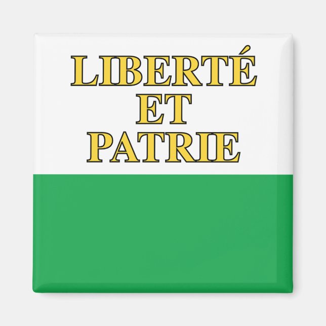 Kantonen Vaud flagga, Schweiz Magnet (Framsidan)